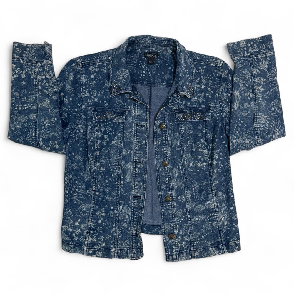Y2K Vintage Erika Rhinestone Floral Denim Jacket